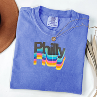 Philly Rainbow Retro T-Shirt Vintage-Inspired Philadelphia Pride Tee