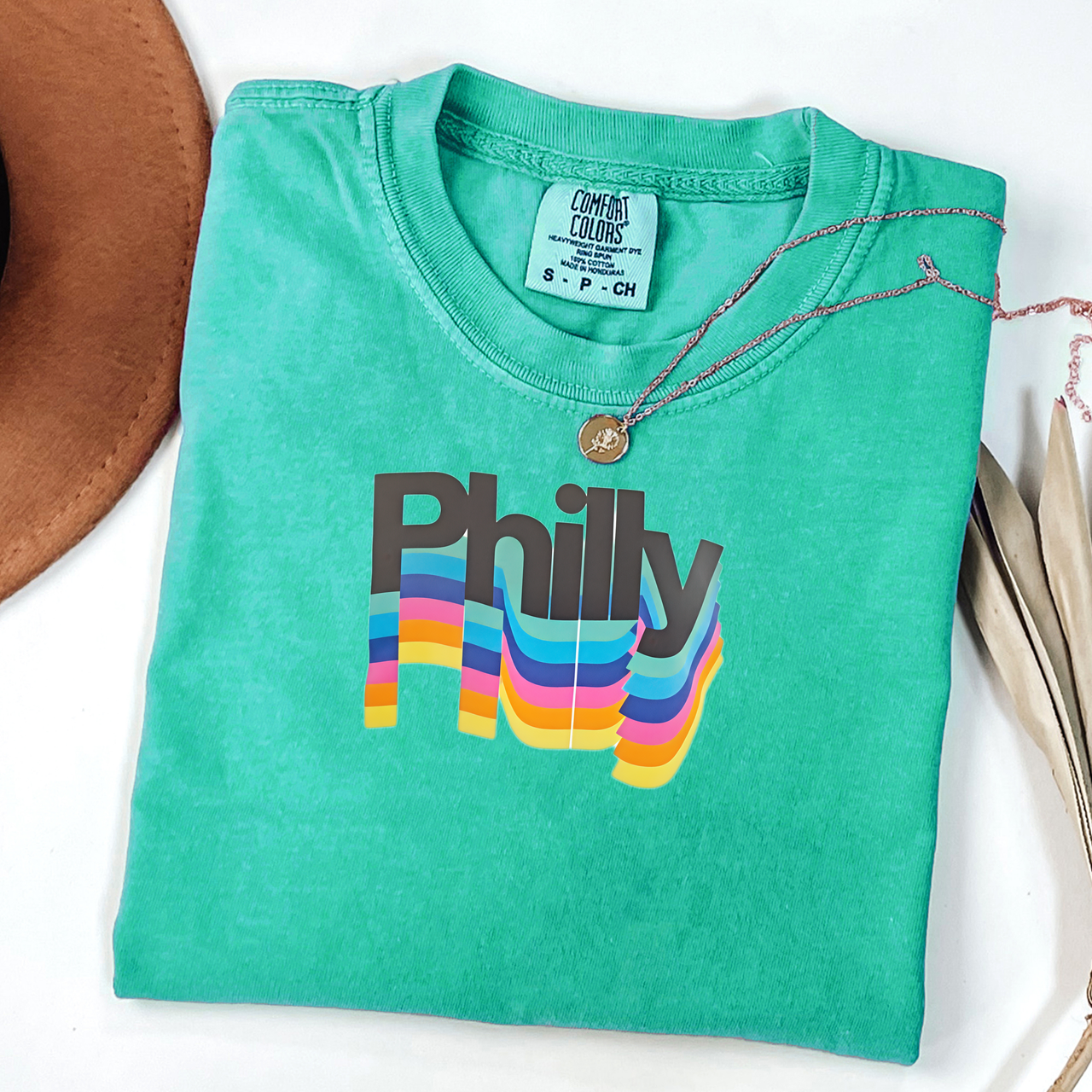 Philly Rainbow Retro T-Shirt Vintage-Inspired Philadelphia Pride Tee