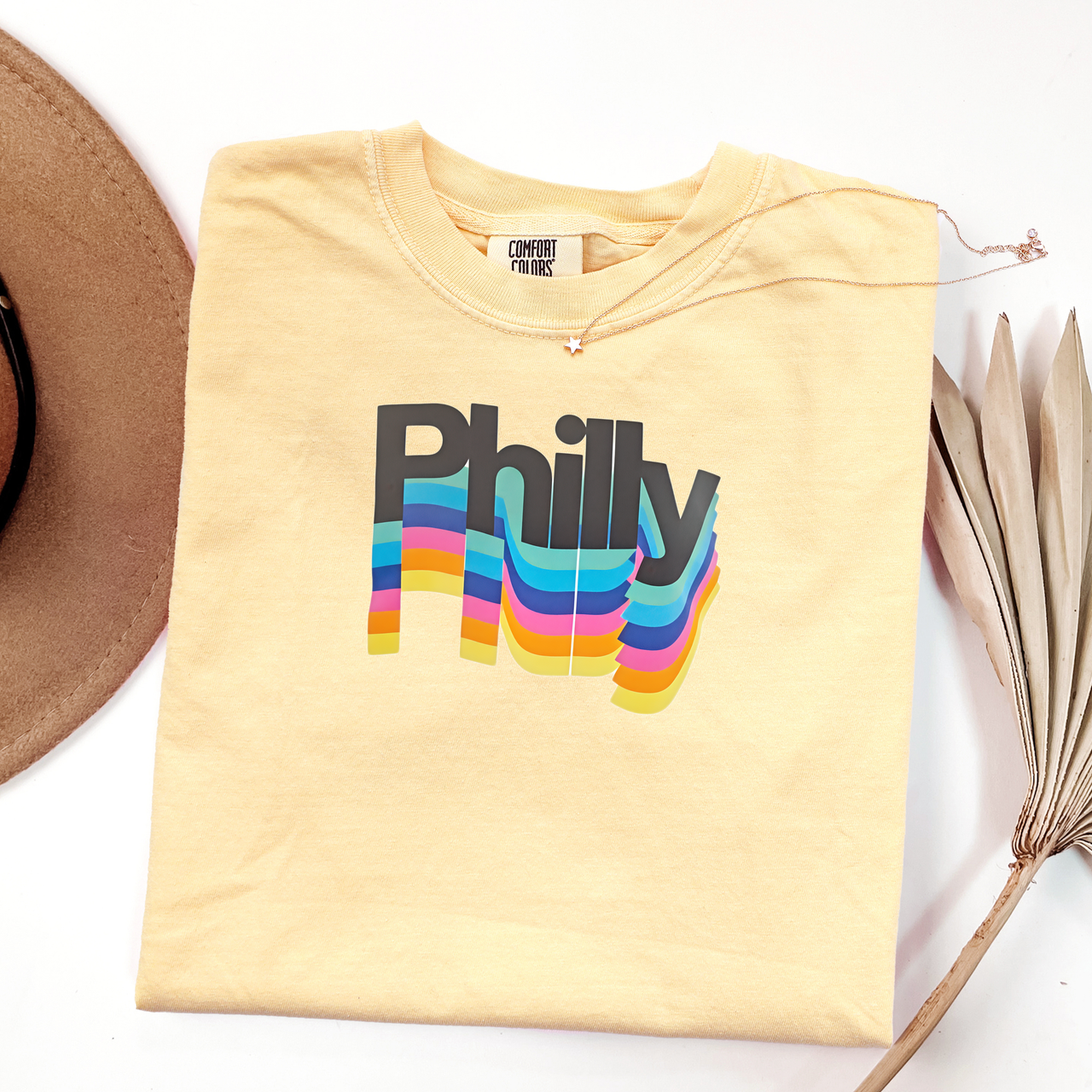 Philly Rainbow Retro T-Shirt Vintage-Inspired Philadelphia Pride Tee
