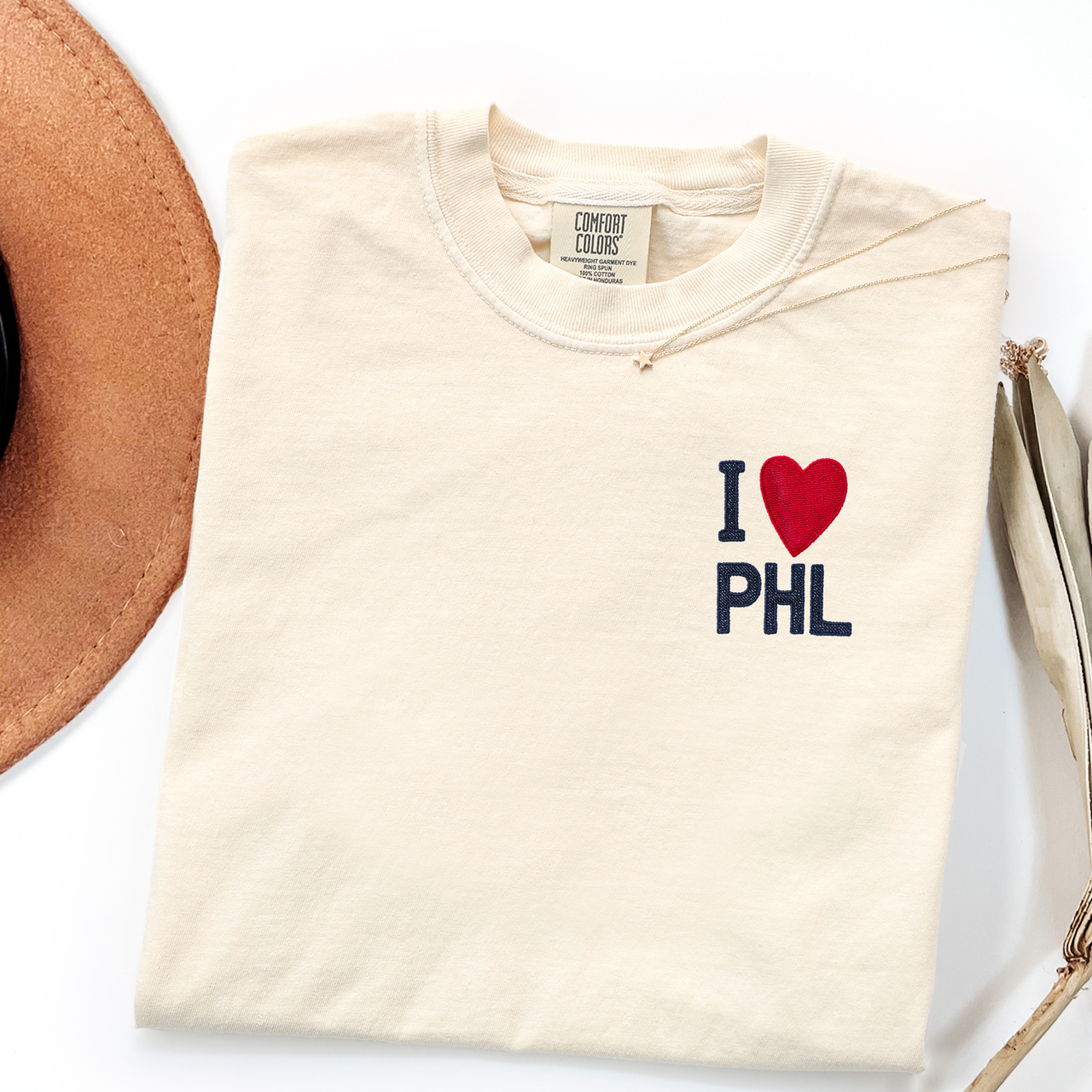 PHL Heartbreaker Comfort Colors Embroidered Tee Shirt