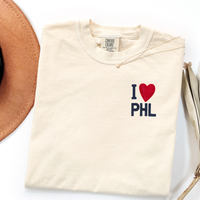 PHL Heartbreaker Comfort Colors Embroidered Tee Shirt