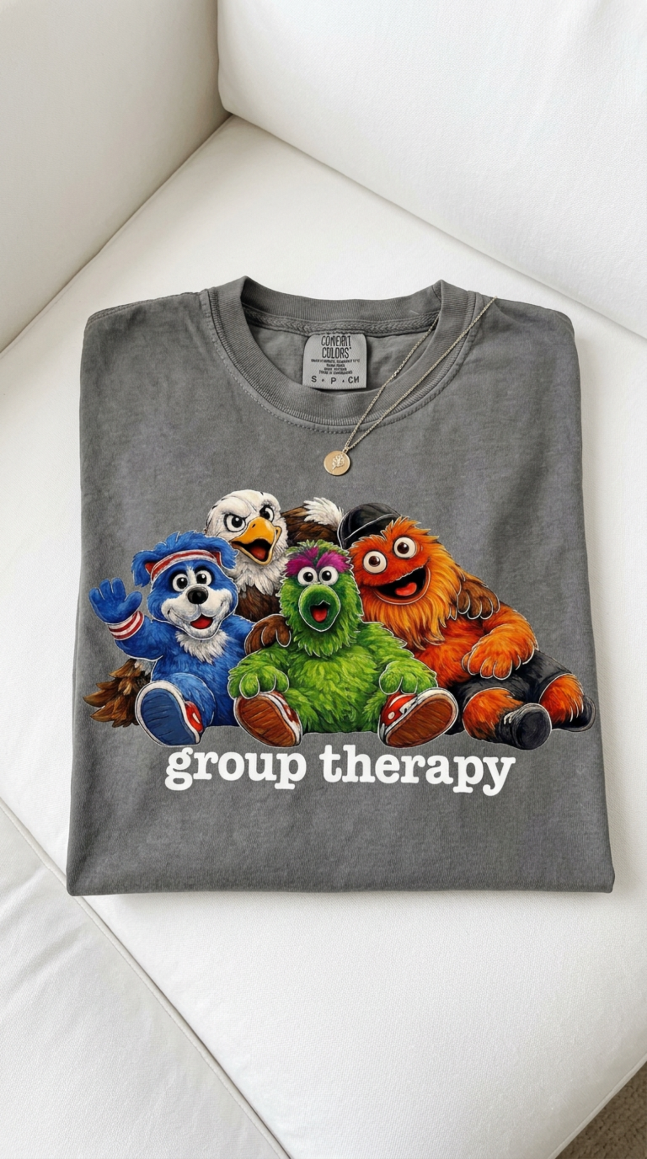 Philly Mascot Group Therapy Shirt, Philadelphia Sports Fan Tee, Funny Philly Mascot Shirt, Comfort Colors Graphic Tee