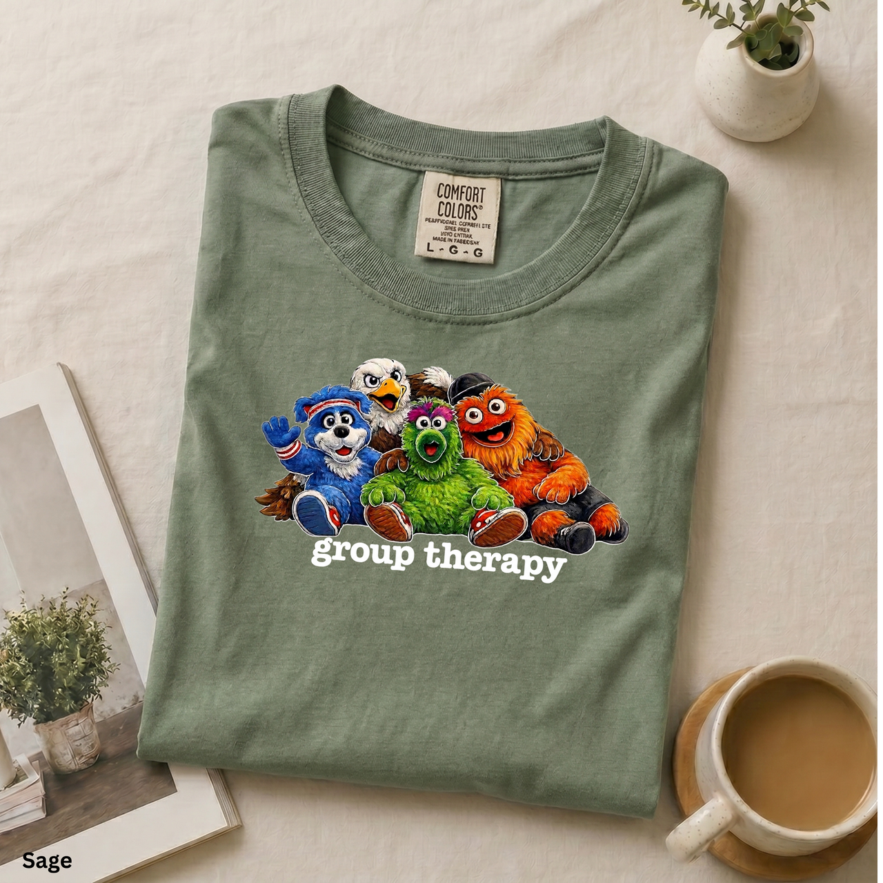 Philly Mascot Group Therapy Shirt, Philadelphia Sports Fan Tee, Funny Philly Mascot Shirt, Comfort Colors Graphic Tee