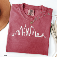 Philadelphia Skyline Shirt Minimalist Philly Tee Philadelphia Outline Shirt Comfort Colors Skyline Tee Philly Graphic Shirt