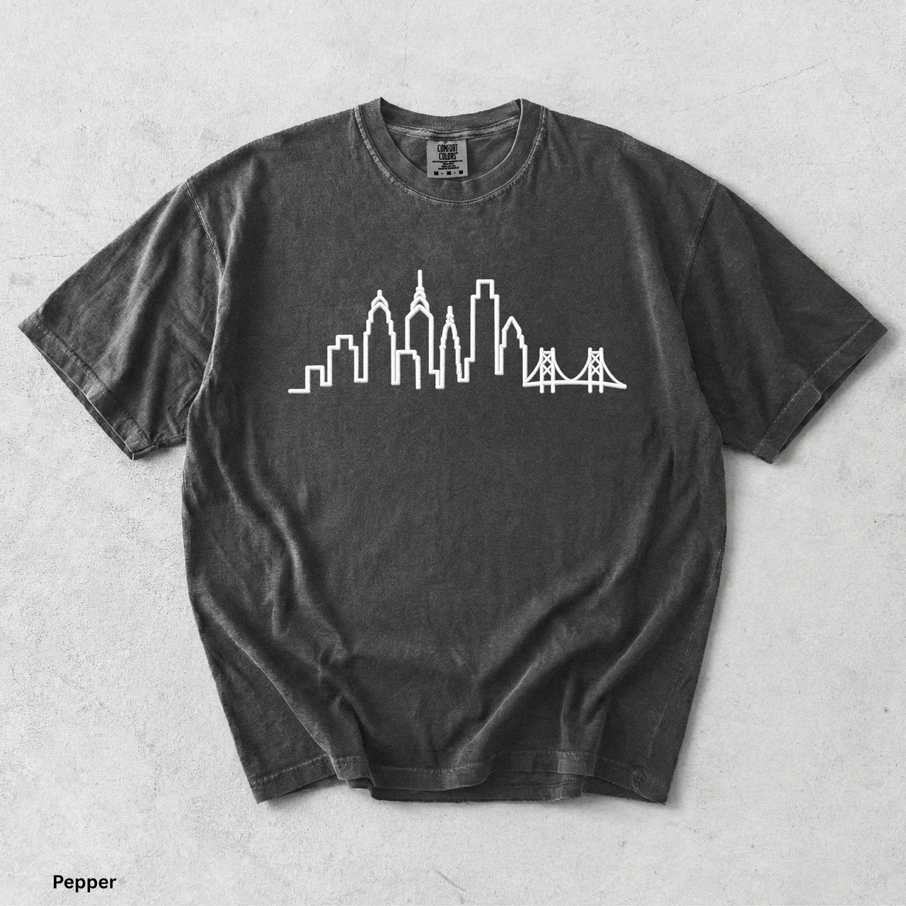 Philadelphia Skyline Shirt Minimalist Philly Tee Philadelphia Outline Shirt Comfort Colors Skyline Tee Philly Graphic Shirt