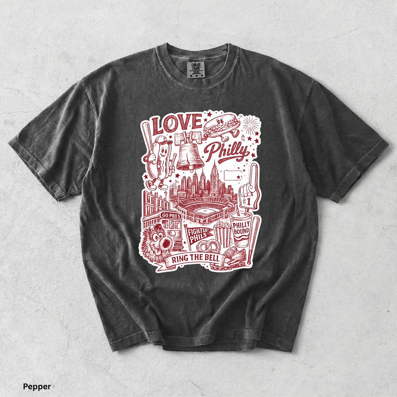 Philadelphia Baseball Collage Shirt Philly Baseball Graphic Tee Ring The Bell Shirt Phillies Inspired Retro Tee Philadelphia Sports Shirt