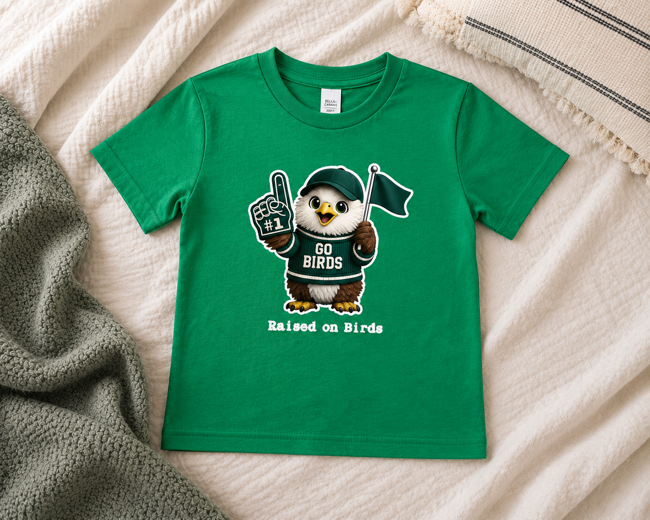 Raised on Birds Toddler Shirt, Philly Football Toddler Tee, Go Birds Kids Shirt, Bella Canvas Toddler Tee, Philadelphia Football Baby Shirt