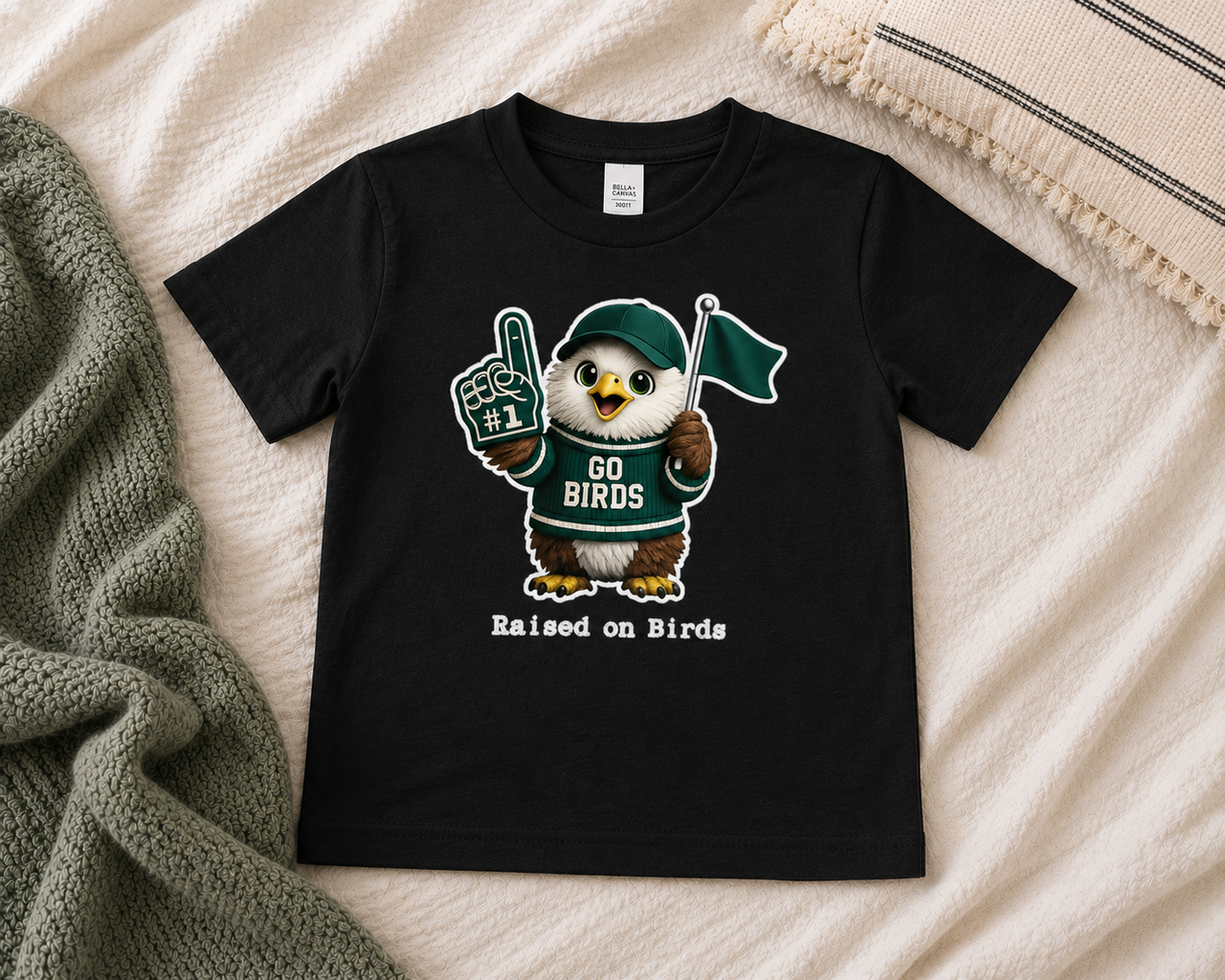 Raised on Birds Toddler Shirt, Philly Football Toddler Tee, Go Birds Kids Shirt, Bella Canvas Toddler Tee, Philadelphia Football Baby Shirt