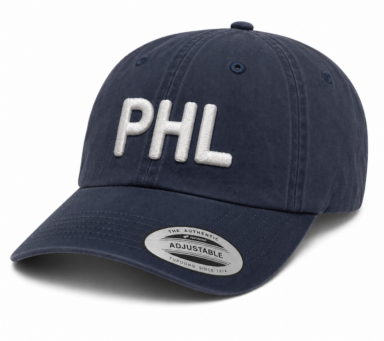 PHL Embroidered Dad Hat, Philadelphia Hat, Vintage Yupoong 6245CM Cap, Philly Baseball Cap, Minimalist Philly Hat, Adjustable Streetwear Hat