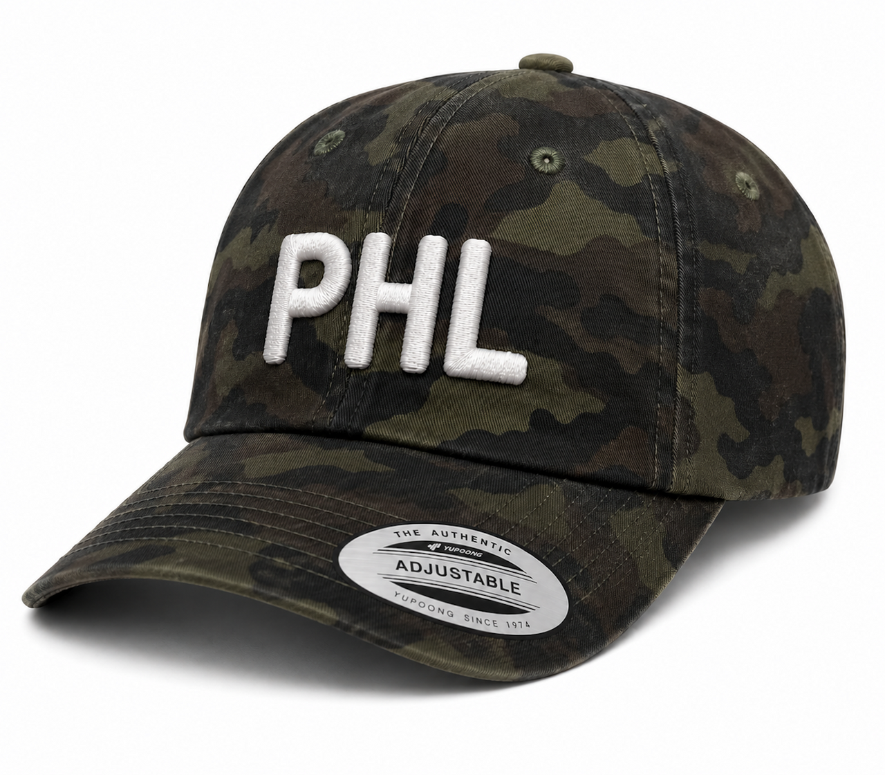 PHL Embroidered Dad Hat, Philadelphia Hat, Vintage Yupoong 6245CM Cap, Philly Baseball Cap, Minimalist Philly Hat, Adjustable Streetwear Hat