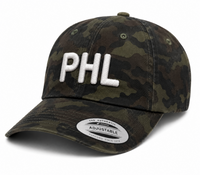 PHL Embroidered Dad Hat, Philadelphia Hat, Vintage Yupoong 6245CM Cap, Philly Baseball Cap, Minimalist Philly Hat, Adjustable Streetwear Hat