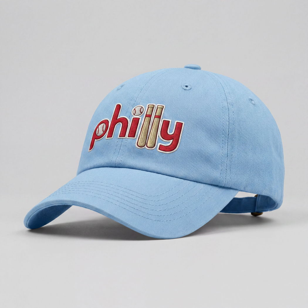 Philly Baseball Hat, Phillies Inspired Dad Cap, Philly Embroidered Hat, Yupoong Dad Hat, Philadelphia Baseball Cap, Vintage Philly Hat