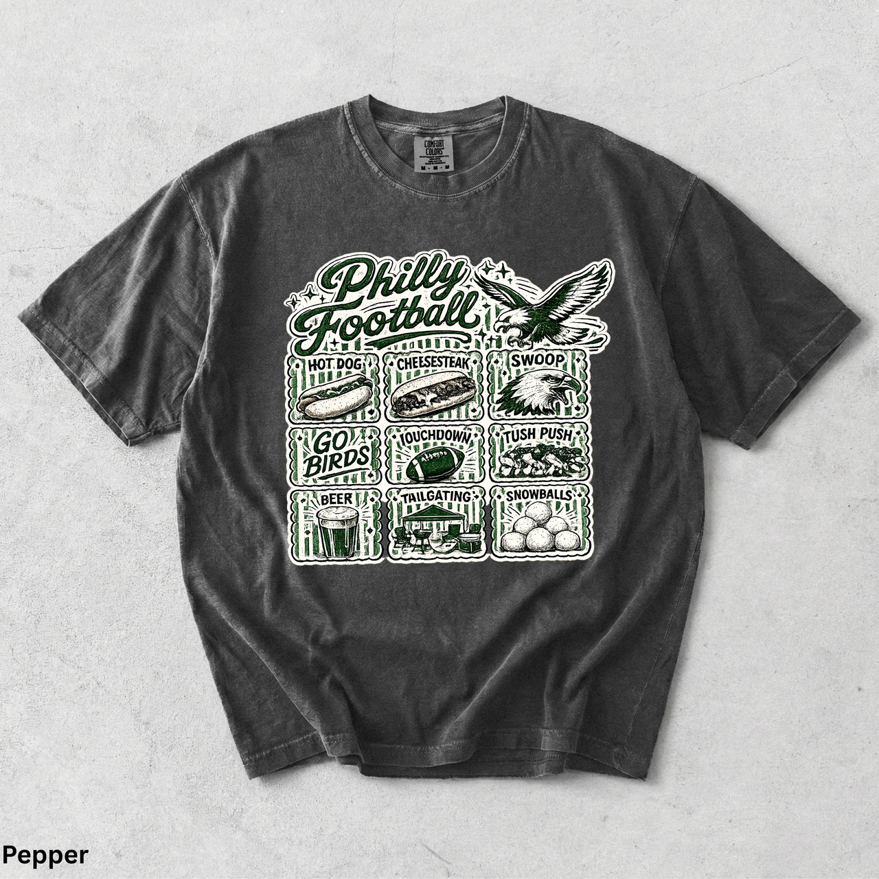 Philly Football Shirt Go Birds Tee Philadelphia Football Icons Shirt Comfort Colors 1717 Cute Trendy Philly Tailgate Shirt