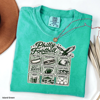 Philly Football Shirt Go Birds Tee Philadelphia Football Icons Shirt Comfort Colors 1717 Cute Trendy Philly Tailgate Shirt