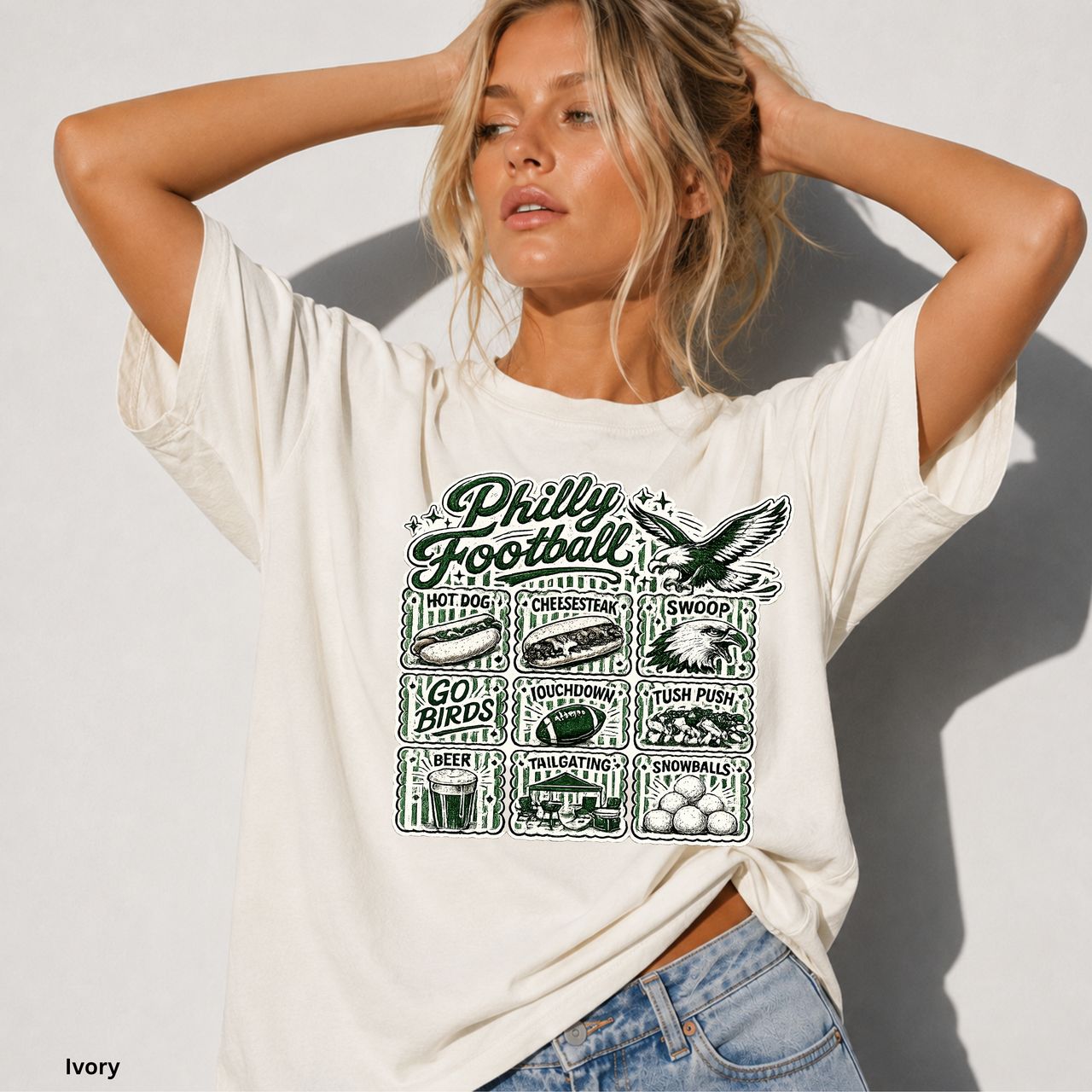 Philly Football Shirt Go Birds Tee Philadelphia Football Icons Shirt Comfort Colors 1717 Cute Trendy Philly Tailgate Shirt