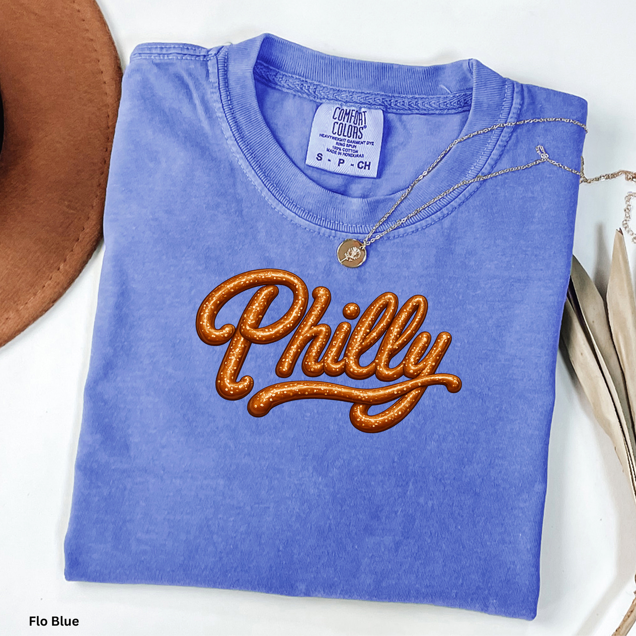 Philly Soft Pretzel Shirt Philadelphia Pretzel Tee Comfort Colors 1717 Shirt Philly Food Lover Gift Philadelphia Script Tee