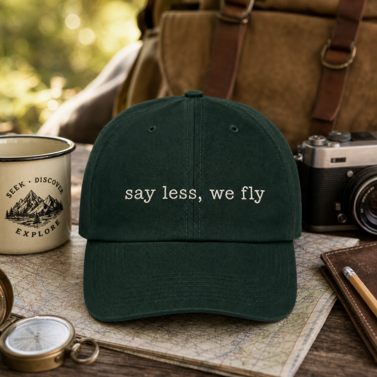 Say Less We Fly Dad Hat, Philly Football Hat, Bird Gang Cap, Embroidered Yupoong Dad Hat, Philadelphia Football Gift, Spruce Green Hat