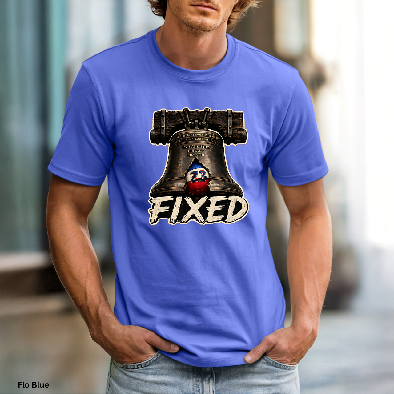 Comfort Colors 1717 Fixed Liberty Bell Shirt | Funny Philadelphia Basketball Tee | Philly Sports T-Shirt | Garment Dyed Graphic Tee