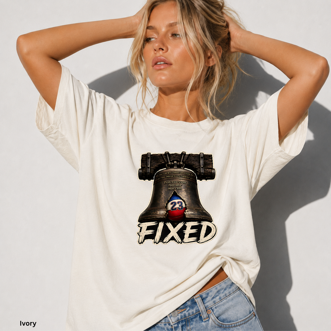 Comfort Colors 1717 Fixed Liberty Bell Shirt | Funny Philadelphia Basketball Tee | Philly Sports T-Shirt | Garment Dyed Graphic Tee