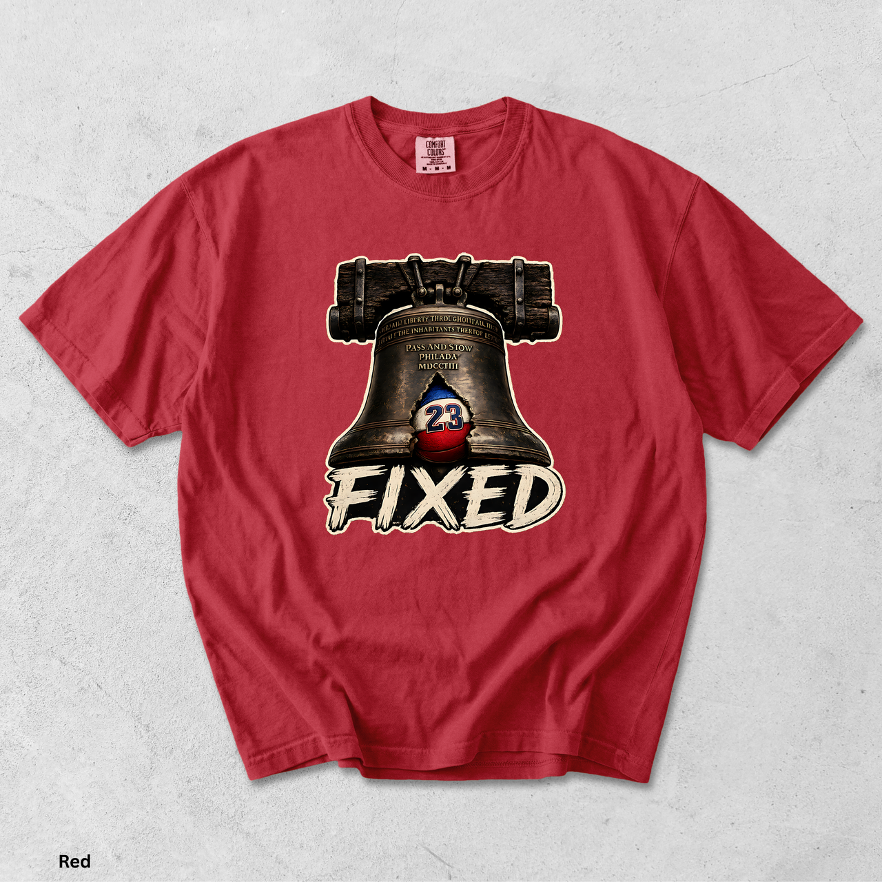 Comfort Colors 1717 Fixed Liberty Bell Shirt | Funny Philadelphia Basketball Tee | Philly Sports T-Shirt | Garment Dyed Graphic Tee