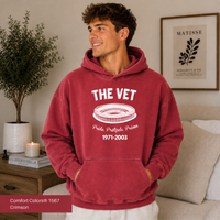 The Vet Hoodie Veterans Stadium Philadelphia Hoodie Eagles & Phils Fan Gift Retro Philly Hooded Sweatshirt Comfort Colors 1567 Garment Dyed