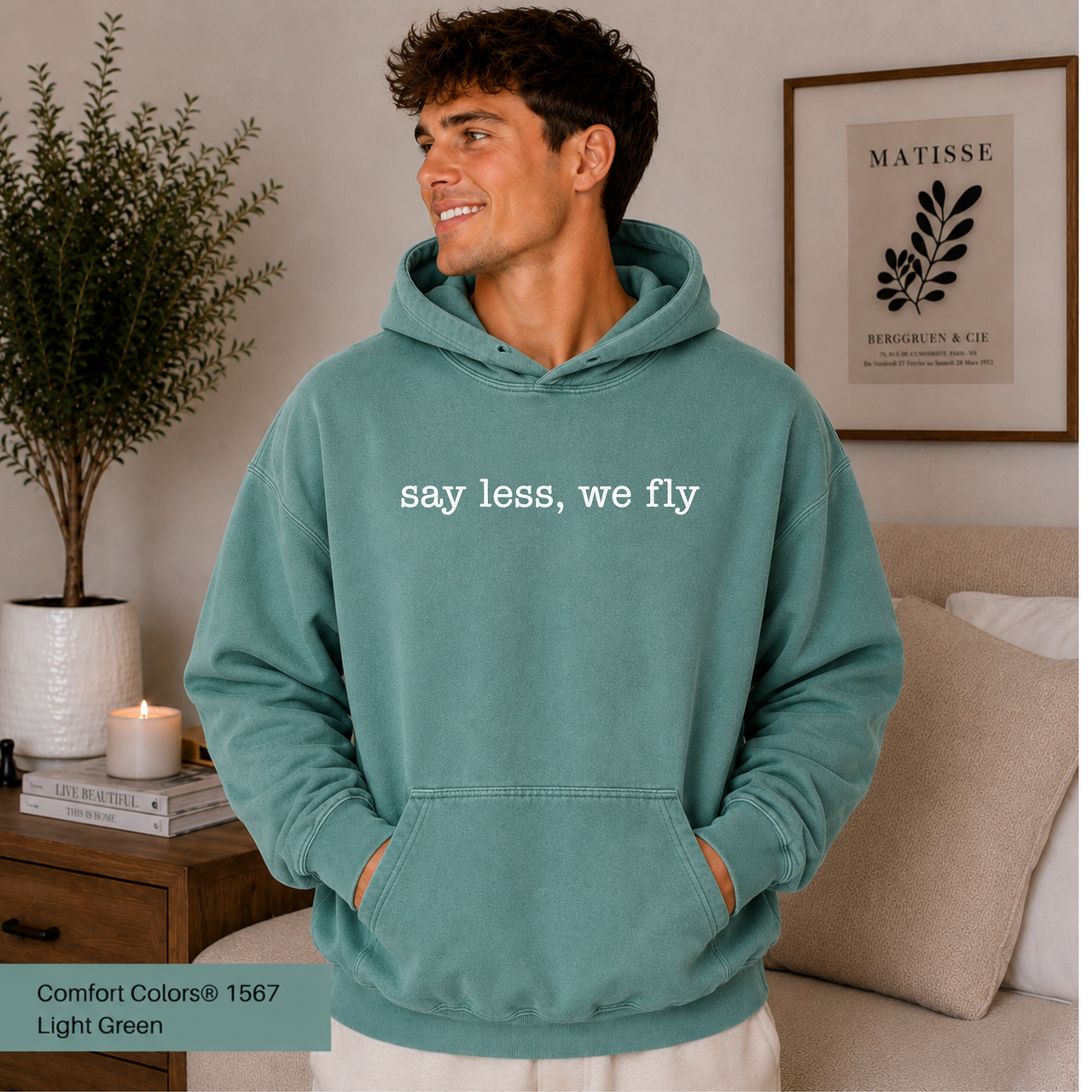Say Less, We Fly Hoodie Philadelphia Football Inspired Hoodie Comfort Colors 1567 Garment-Dyed Sweatshirt Hoodie Philly Fan Gift Football