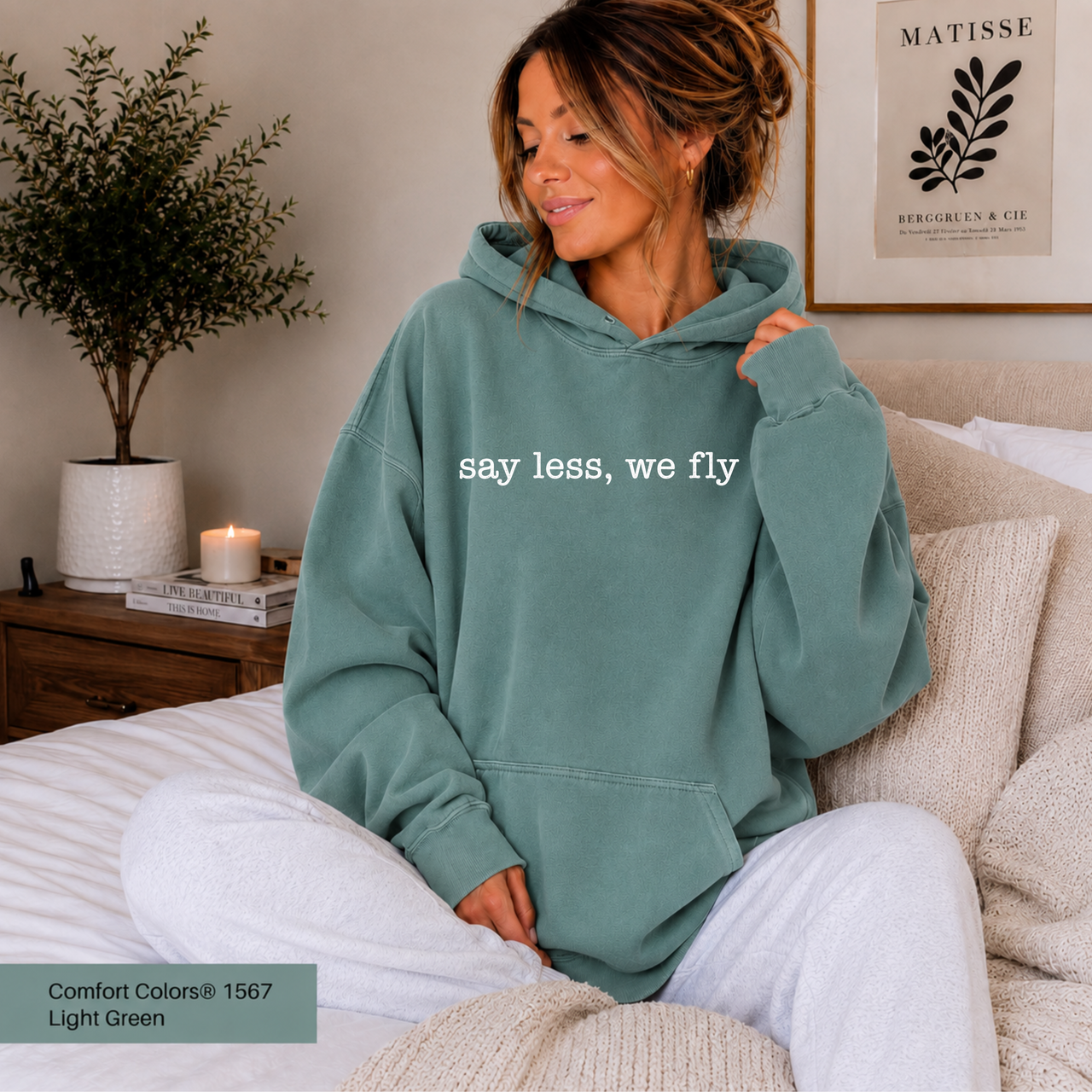 Say Less, We Fly Hoodie Philadelphia Football Inspired Hoodie Comfort Colors 1567 Garment-Dyed Sweatshirt Hoodie Philly Fan Gift Football