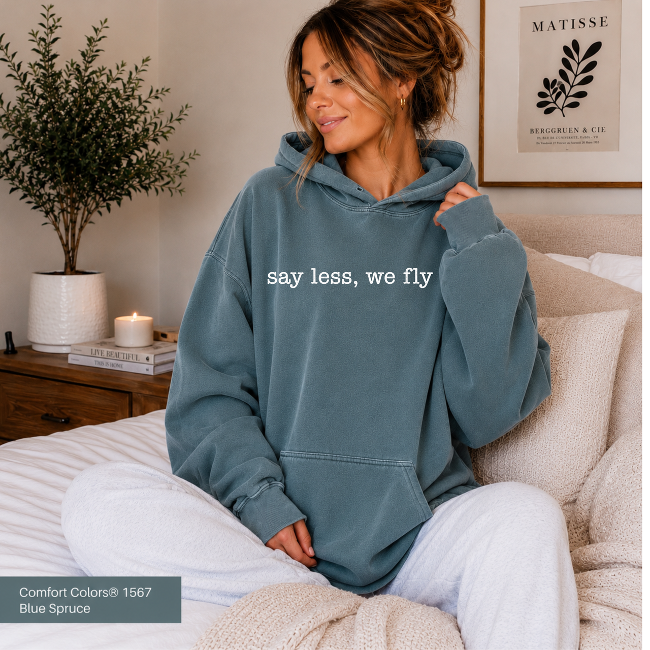 Say Less, We Fly Hoodie Philadelphia Football Inspired Hoodie Comfort Colors 1567 Garment-Dyed Sweatshirt Hoodie Philly Fan Gift Football