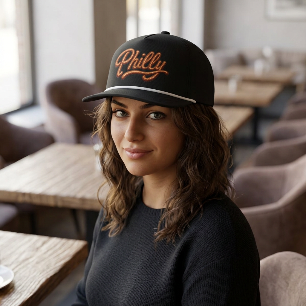 Philly Soft Pretzel Script Rope Hat | Comfort Colors Sunwashed Rope Cap