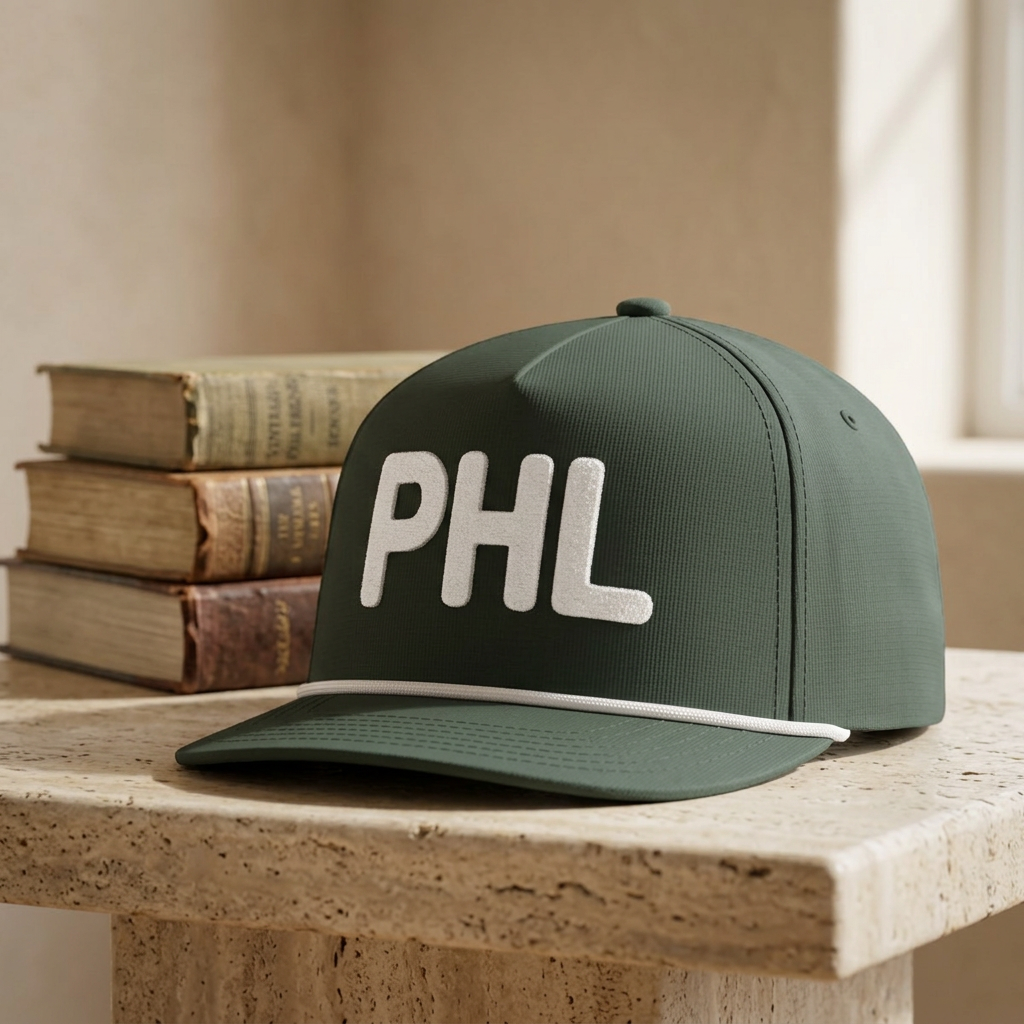 PHL Embroidered Rope Hat | Comfort Colors Sunwashed Rope Cap