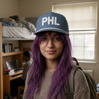 PHL Embroidered Rope Hat | Comfort Colors Sunwashed Rope Cap