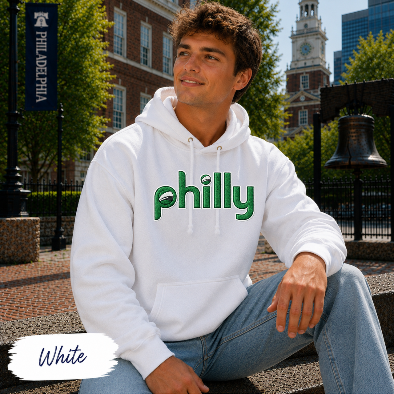 Philly Retro Hoodie | Philadelphia Birds Inspired Gildan Heavy Blend Hooded Sweatshirt | Vintage Football Fan Hoodie | Philly Game Day Gift