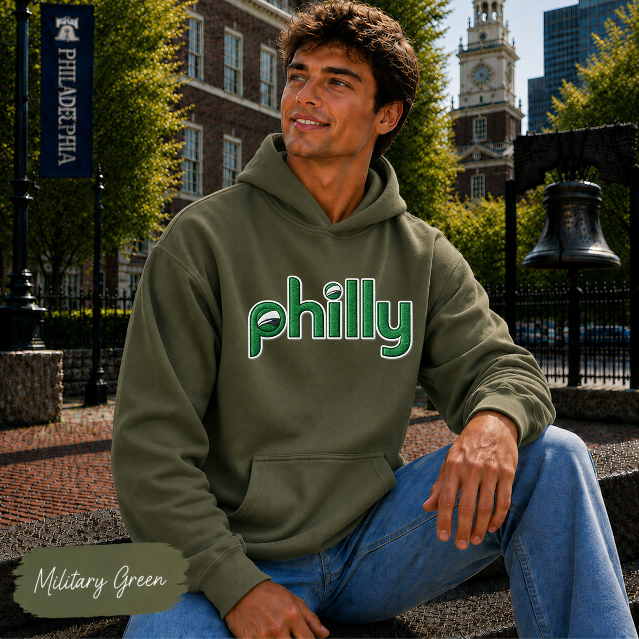 Philly Retro Hoodie | Philadelphia Birds Inspired Gildan Heavy Blend Hooded Sweatshirt | Vintage Football Fan Hoodie | Philly Game Day Gift