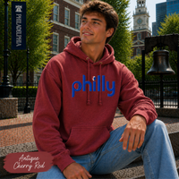 Philly Hoops Hoodie | Philadelphia Basketball Inspired Gildan Heavy Blend Hooded Sweatshirt | Vintage Philly Basketball Fan Hoodie | Game Day Gift