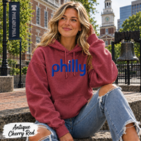 Philly Hoops Hoodie | Philadelphia Basketball Inspired Gildan Heavy Blend Hooded Sweatshirt | Vintage Philly Basketball Fan Hoodie | Game Day Gift