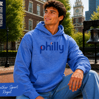 Philly Hoops Hoodie | Philadelphia Basketball Inspired Gildan Heavy Blend Hooded Sweatshirt | Vintage Philly Basketball Fan Hoodie | Game Day Gift