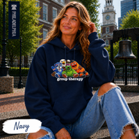Philly Mascots Group Therapy Hoodie Funny Philadelphia Sports Fan Gildan Heavy Blend Hooded Sweatshirt Philly Mascot Shirt Game Day Gift