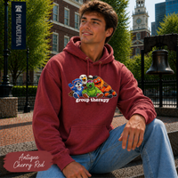 Philly Mascots Group Therapy Hoodie Funny Philadelphia Sports Fan Gildan Heavy Blend Hooded Sweatshirt Philly Mascot Shirt Game Day Gift