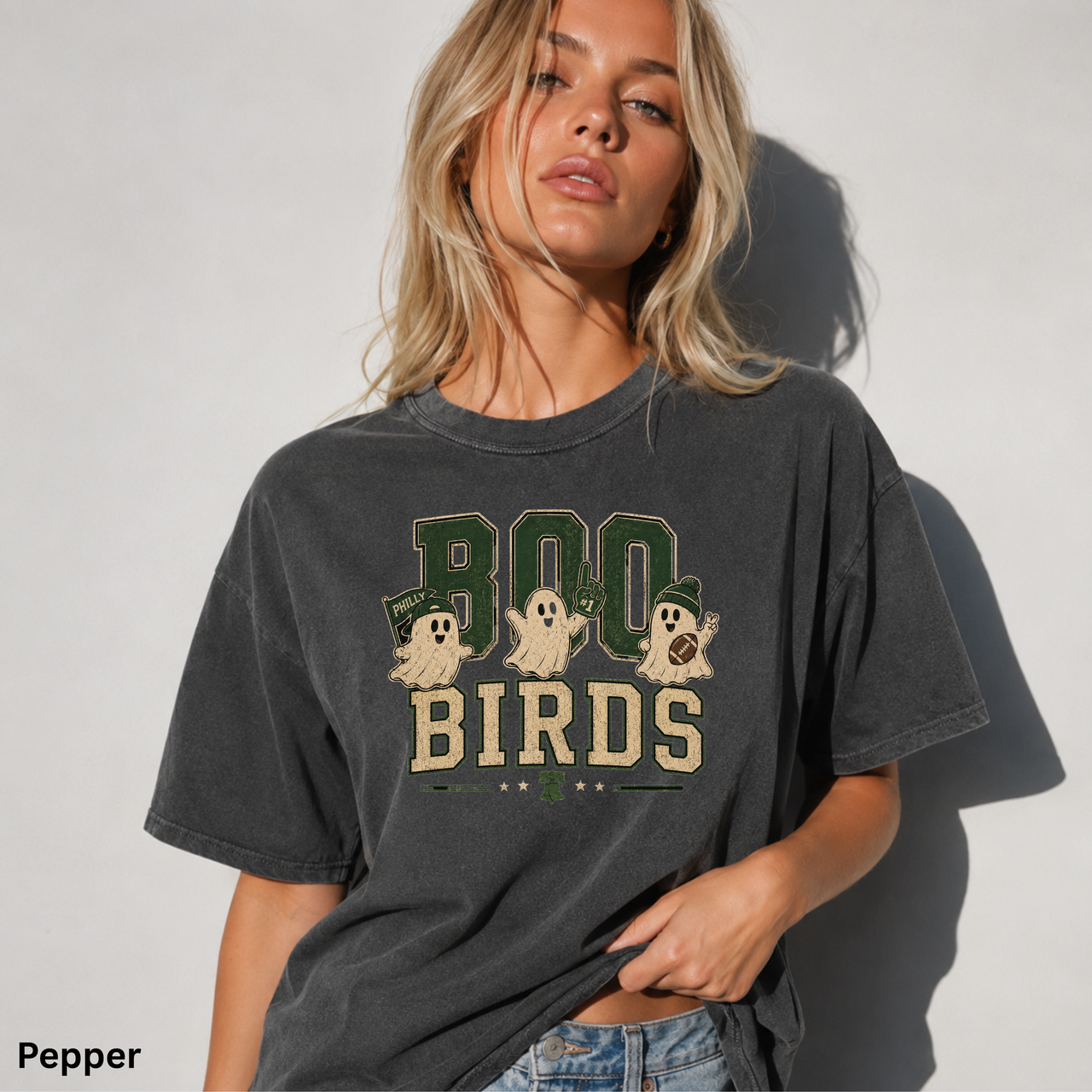 Boo Birds Philly Halloween Shirt | Philadelphia Football Ghost Tee | Vintage Philly Football Halloween T-Shirt | Spooky Birds Fan Shirt