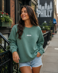 BIRDS Embroidered Sweatshirt | Comfort Colors 1566 Philly Football Crewneck | Minimal Philadelphia Game Day Sweatshirt