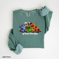Philly Mascots Group Therapy Sweatshirt | Comfort Colors 1566 Crewneck | Funny Philadelphia Sports Fan Sweatshirt | Philly Game Day Gift