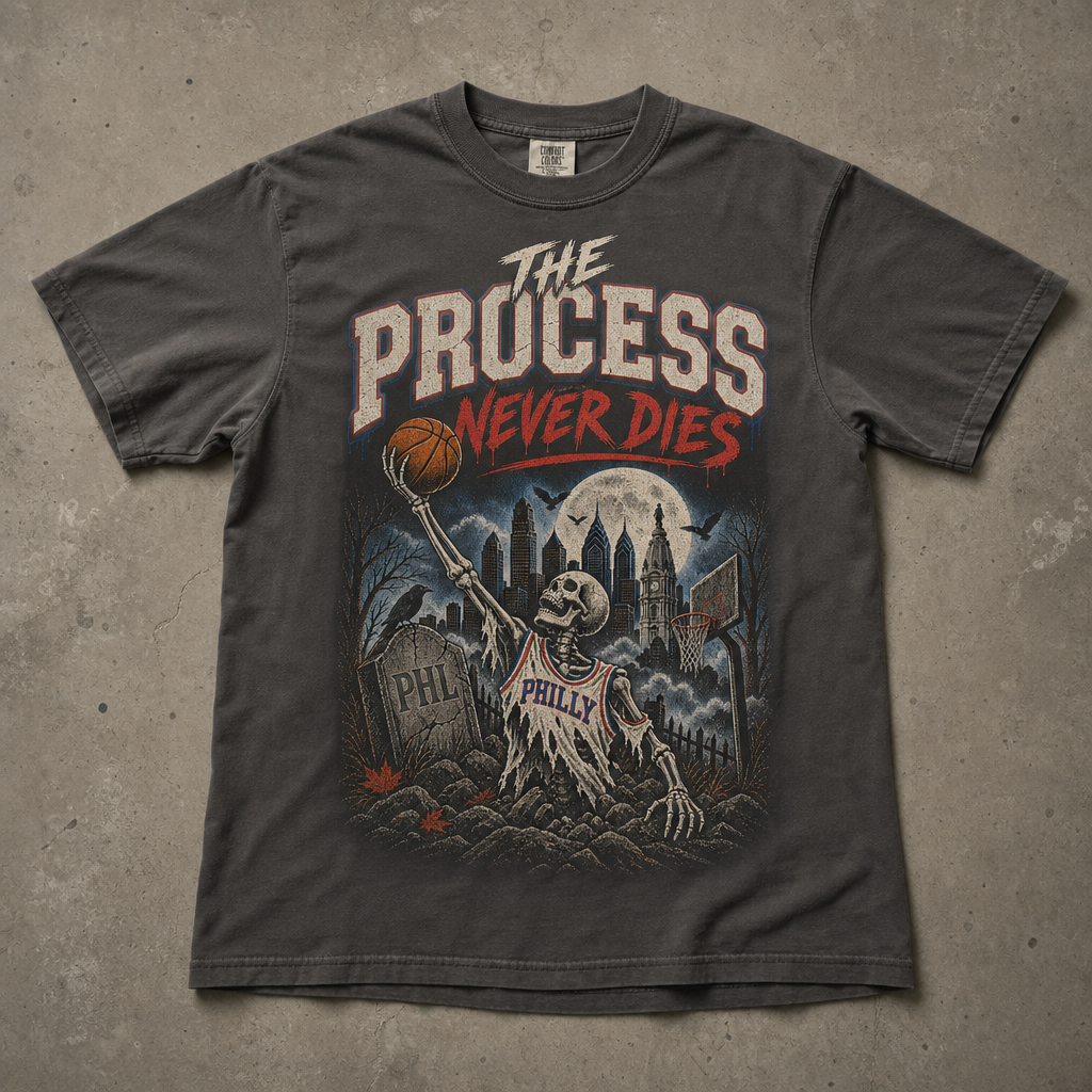 The Process Never Dies Shirt | Philly Basketball Halloween Tee | Philadelphia Sports Halloween Shirt | Comfort Colors 1717