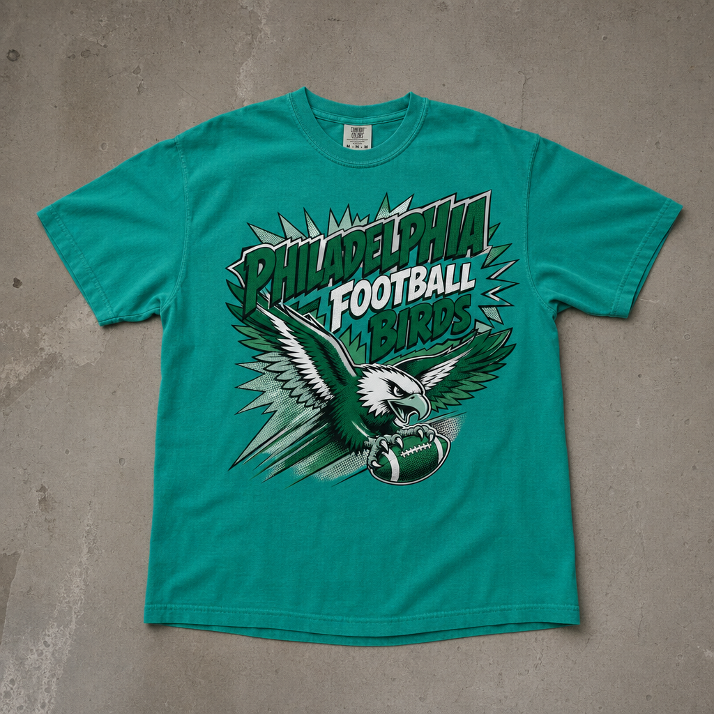 Philadelphia Football Shirt, Philly Birds Pop Art Tee, Comfort Colors 1717, Retro Eagle Football Shirt, Philly Game Day Fan Gift