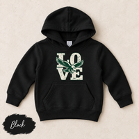 Philly LOVE Birds Toddler Hoodie, Philadelphia Football Kids Sweatshirt, Rabbit Skins 3326, Vintage Eagle Game Day Pullover