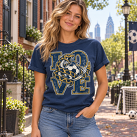 Philadelphia Soccer Shirt, Comfort Colors 1717 Tee, Navy Gold Snake LOVE Graphic, Philly Soccer Fan Gift