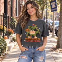 Nothing Scares Me I Live in Philly Shirt, Philadelphia Halloween Tee, Comfort Colors 3023CL Women’s Boxy Crop Top, Spooky Philly Gift
