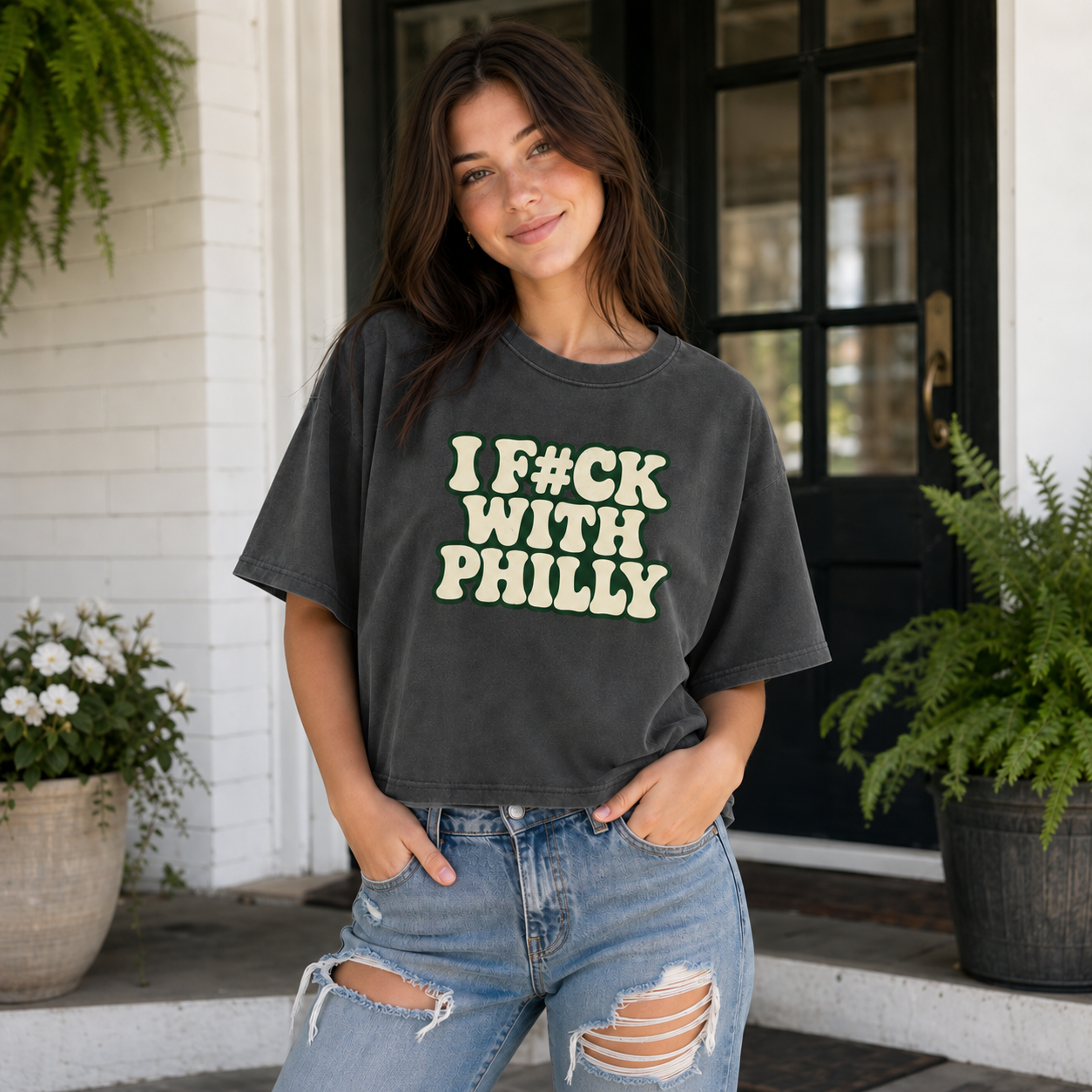 I F#CK With Philly Shirt, Comfort Colors Boxy Tee, Funny Philadelphia Shirt, Retro Philly Fan Gift, Pepper Graphic Tee