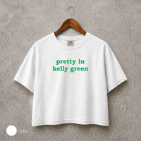 Pretty in Kelly Green Philly Football Tee, Embroidered Comfort Colors Women’s Boxy Shirt, Philadelphia Game Day Top, Football Fan Gift