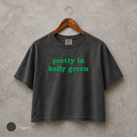 Pretty in Kelly Green Philly Football Tee, Embroidered Comfort Colors Women’s Boxy Shirt, Philadelphia Game Day Top, Football Fan Gift