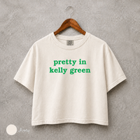 Pretty in Kelly Green Philly Football Tee, Embroidered Comfort Colors Women’s Boxy Shirt, Philadelphia Game Day Top, Football Fan Gift